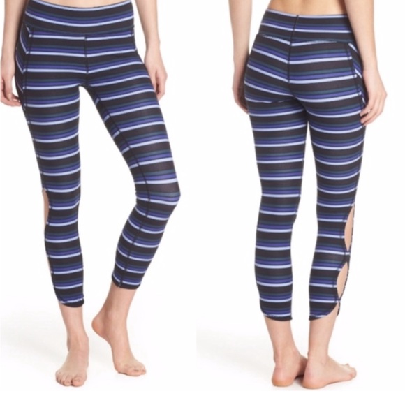 Free People Pants - 🛍️ sold 🛍️ FREE PEOPLE movement stripe cutout crop leggings